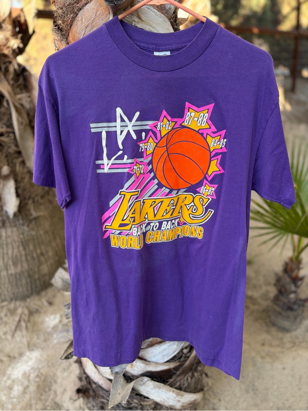 Los Angeles Lakers Purple 'World Champions' Graphic Tee